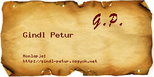 Gindl Petur névjegykártya